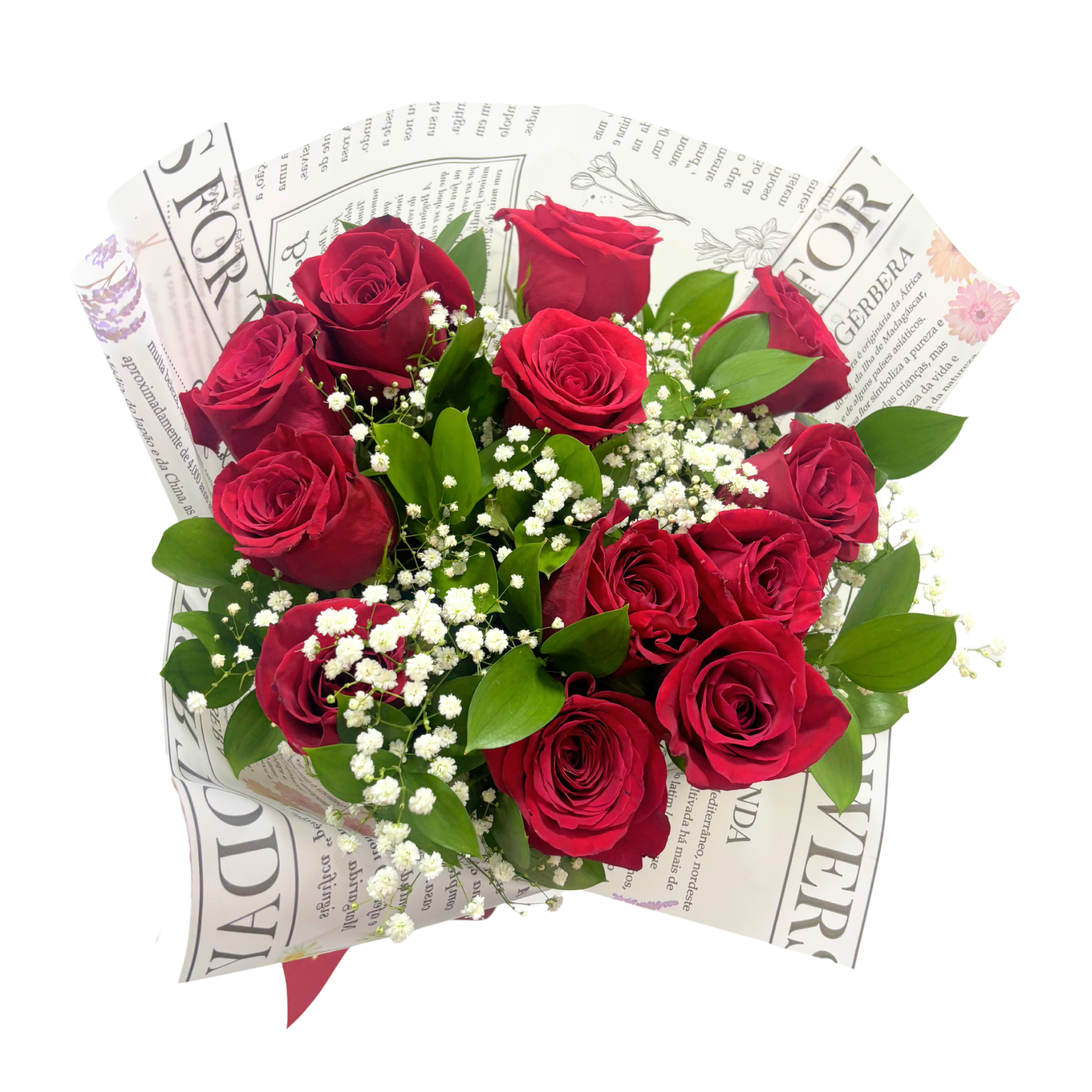 Buquê 12 Rosas Vermelhas